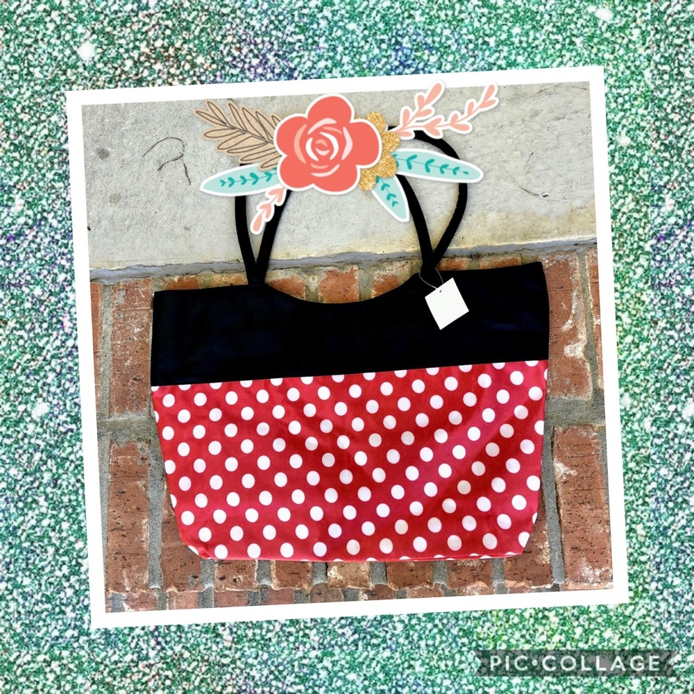 Red/White/Black Polka Dot Tote Bag